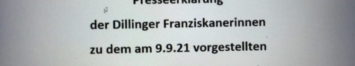 Presseerklärung zu dem am 9.9.21 in Augsburg vorgestellen “Abschlussbericht der Projektgruppe Reitenbuch”