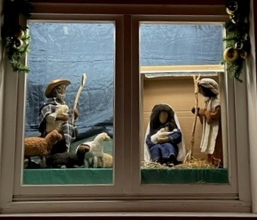 Adventfenster Hl Familie mit Hirt